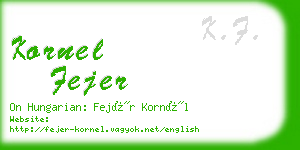 kornel fejer business card